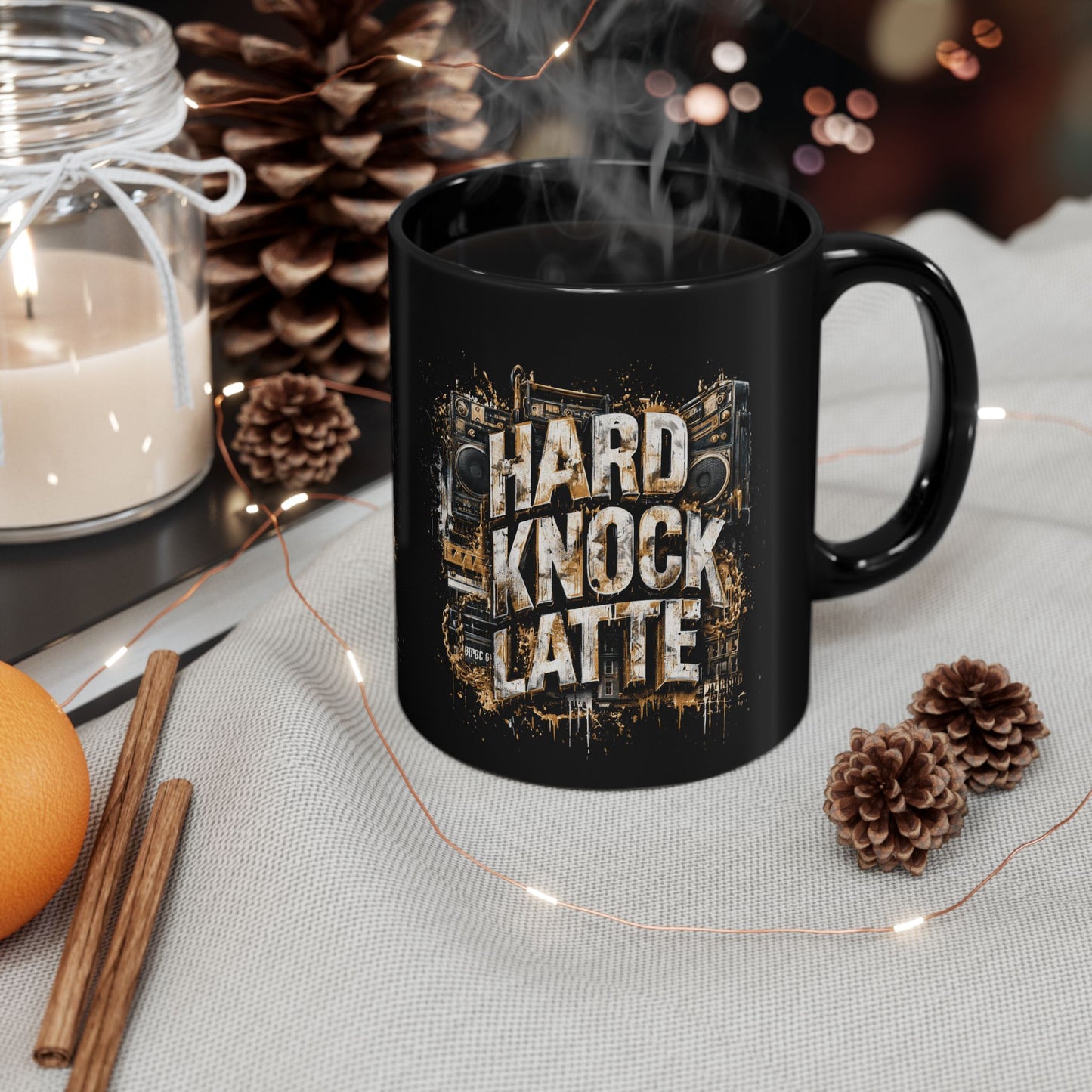 Hard Knock Latte Black Mug
