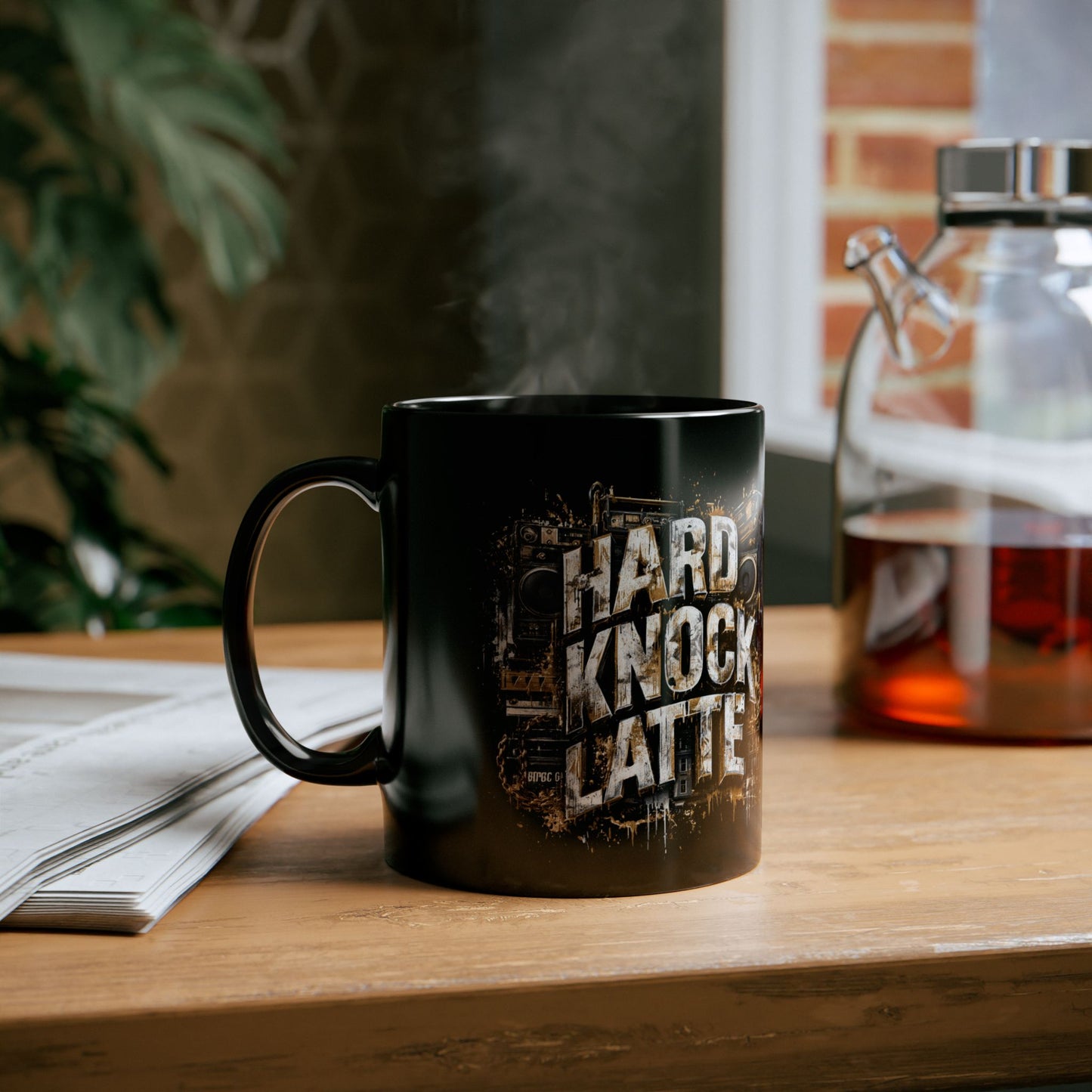Hard Knock Latte Black Mug