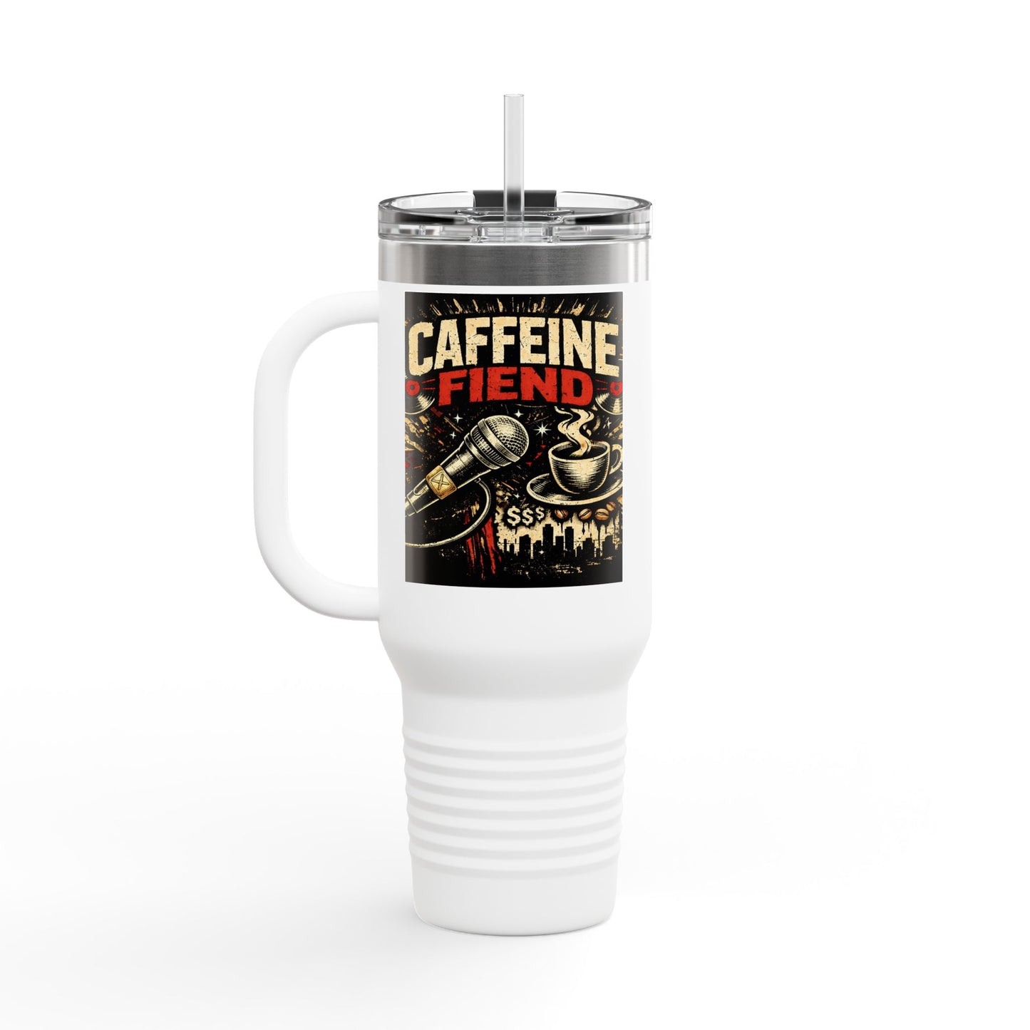 Caffeine Fiend 40oz Insulated Travel Mug