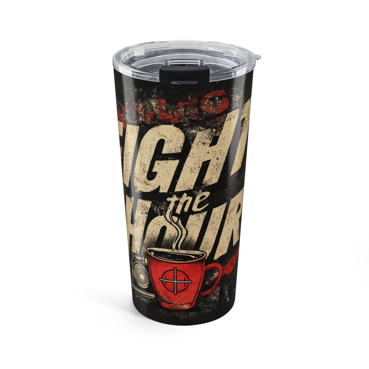 Coffee Lover's 20oz Tumbler - 'Fight the Hour' Insulated Drinkware, Travel Cup, Gift for Coffee Enthusiasts, Unique Home Barware