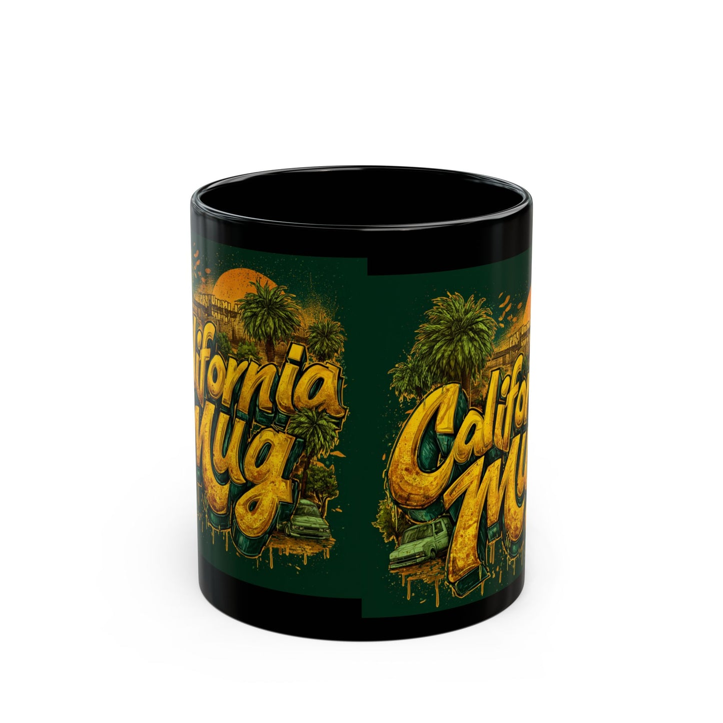 California Mug - Black Coffee Cup, 11oz