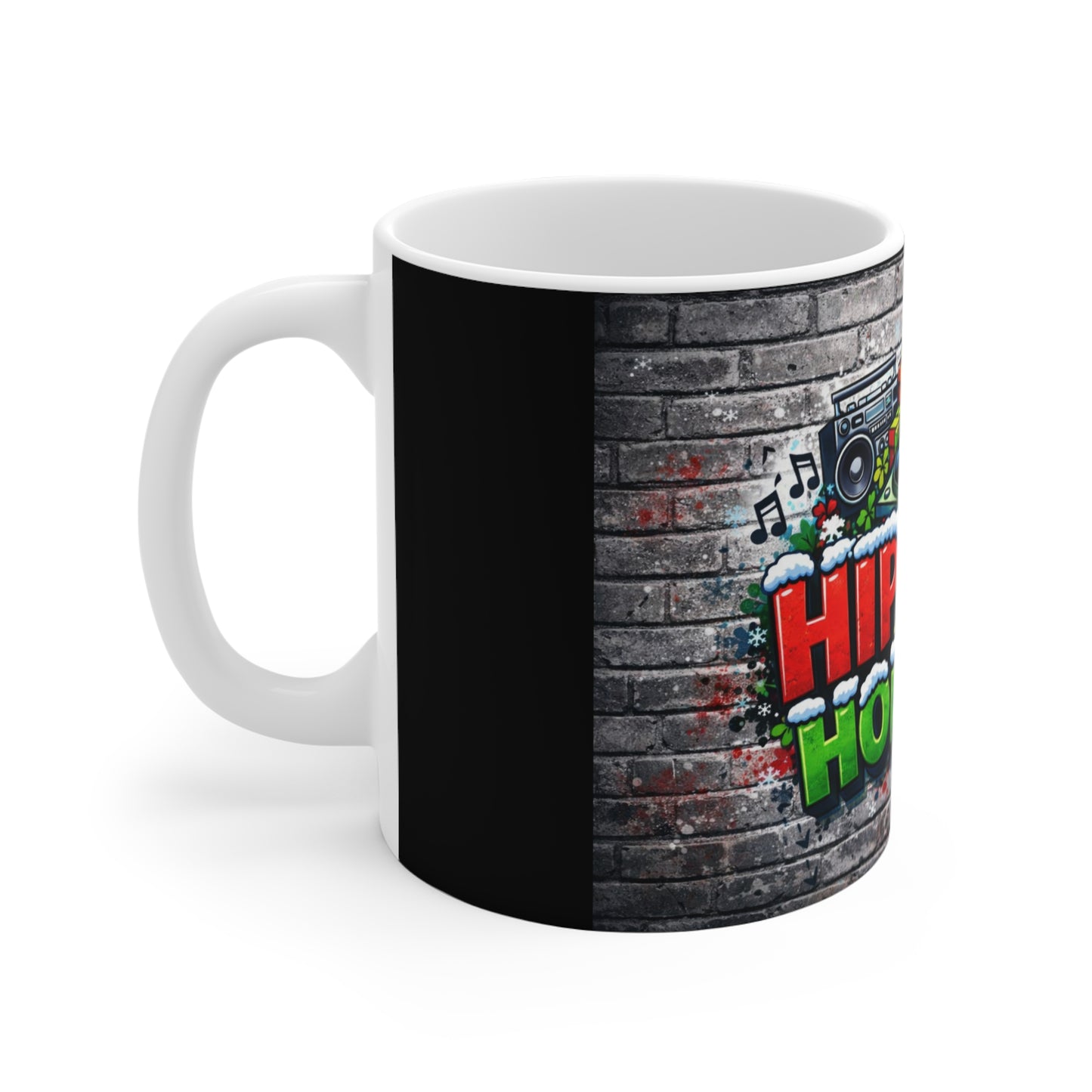 Hip-Hop Holiday Coffee Mug — 11oz Festive DJ Graffiti Music Gift