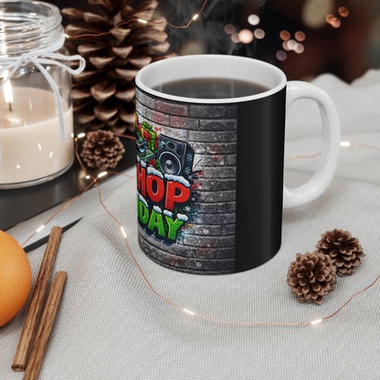Hip-Hop Holiday Coffee Mug — 11oz Festive DJ Graffiti Music Gift