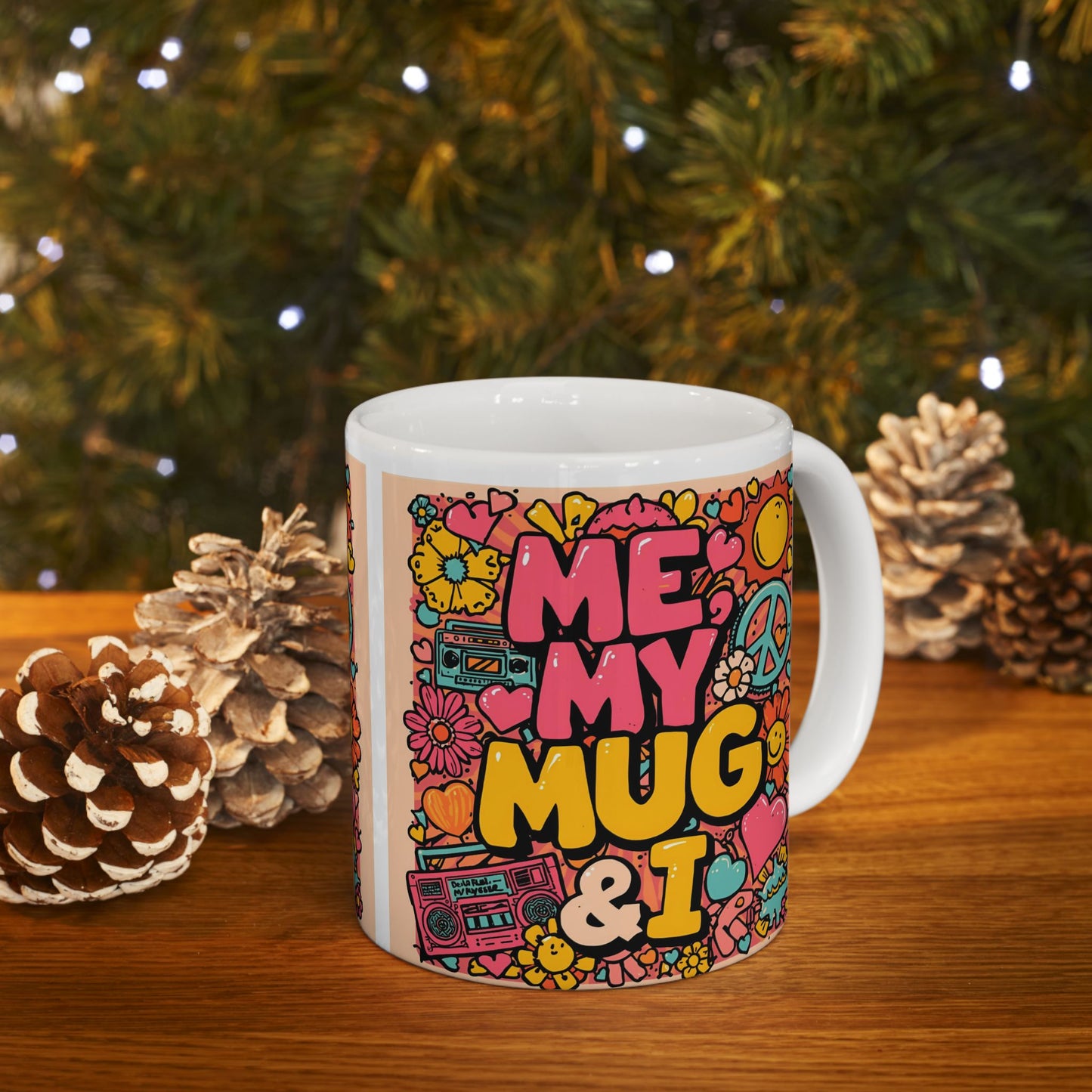 Me, My Mug & I Colorful Retro-Inspired Ceramic Mug for Tea & Coffee Lovers