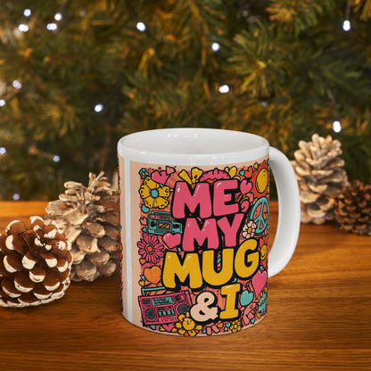 Me, My Mug & I Colorful Retro-Inspired Ceramic Mug for Tea & Coffee Lovers