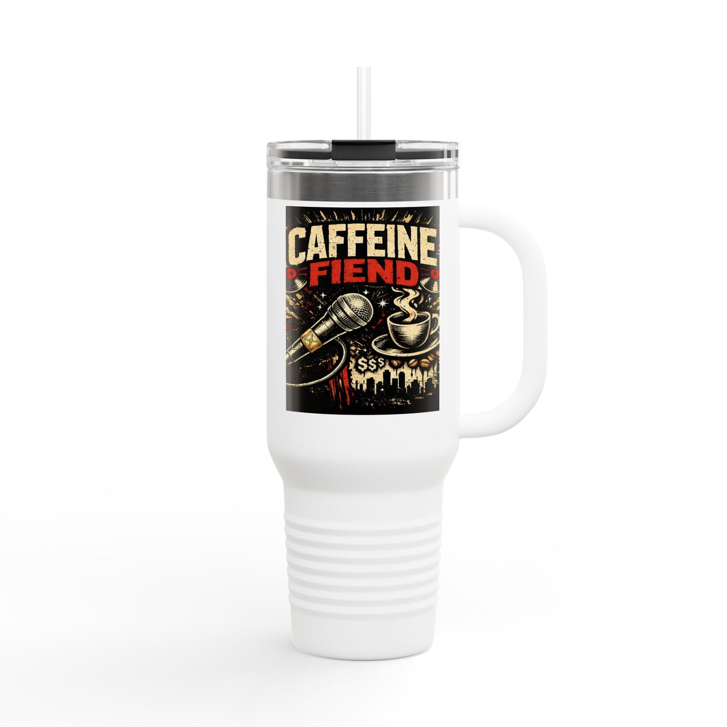 Caffeine Fiend 40oz Insulated Travel Mug