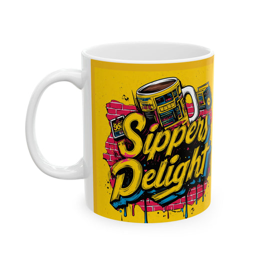 Sipper's Delight Mug-Smooth Sips, Classic Vibes