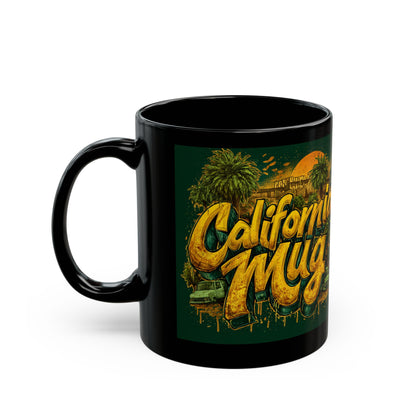 California Mug - Black Coffee Cup, 11oz