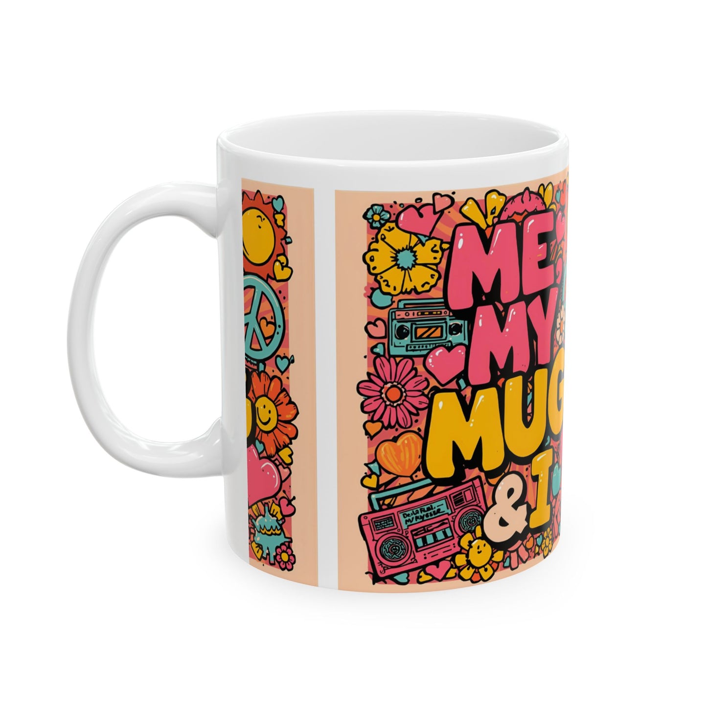 Me, My Mug & I Colorful Retro-Inspired Ceramic Mug for Tea & Coffee Lovers